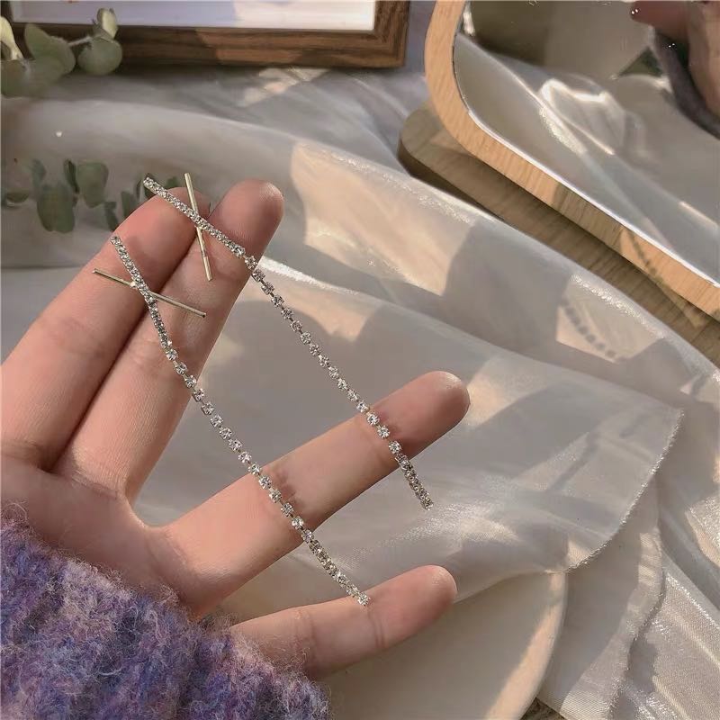 X Shaped Tassel Earring