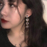 Lavender Heart Crystal Earring