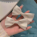 White Bow Hair Clip