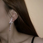 Silver Flash Crystal Earring