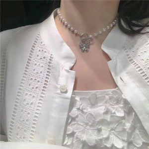 Pearl Butterfly Choker