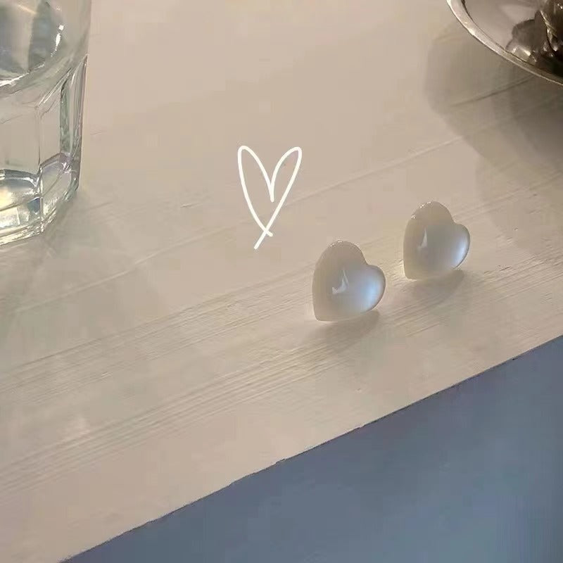 Heart Opal Earring