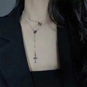 Gabrielle Silver Butterfly Necklaces Set