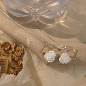 White Rose Stud Earring