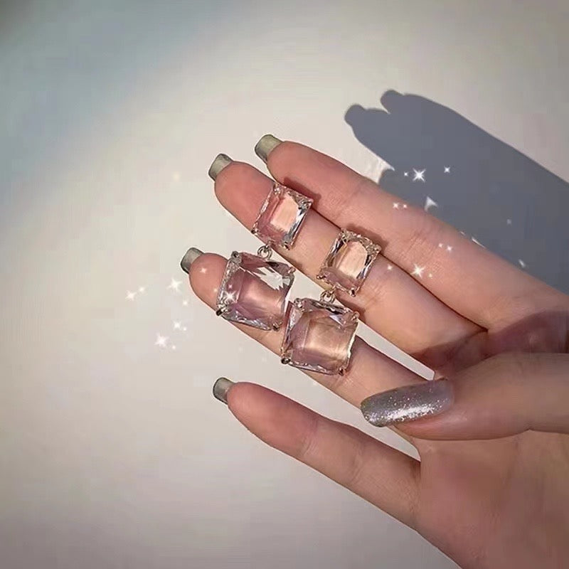 Transparent Sqaure Crystal Earring