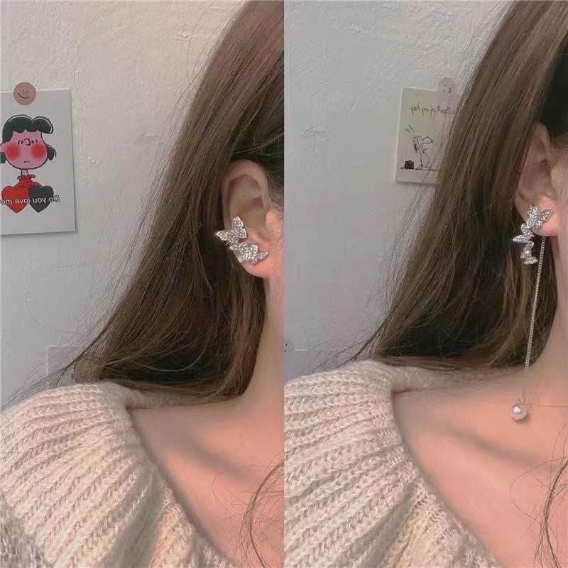 Silver Butterfly Earring