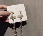 Green Butterfly Tassel Earring