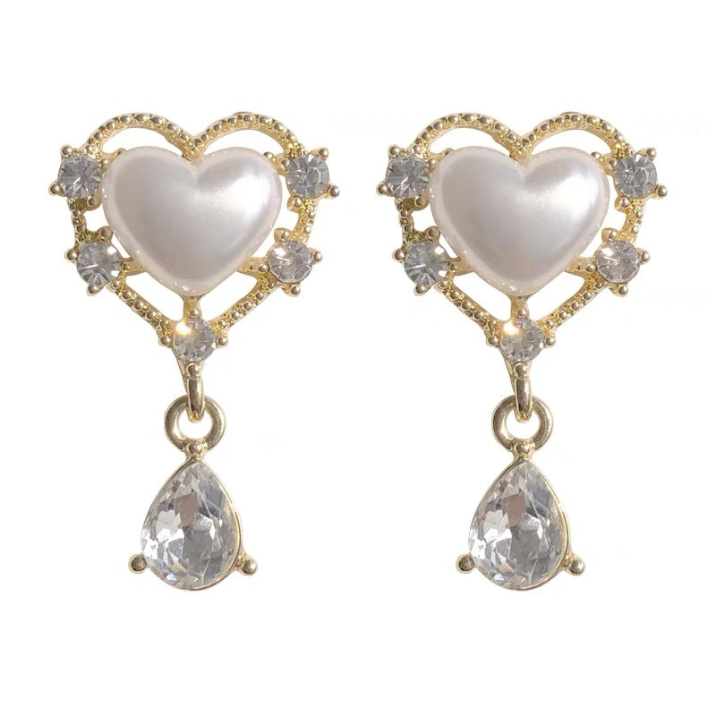 Heart Pearl Earrings
