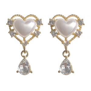 Heart Pearl Earrings