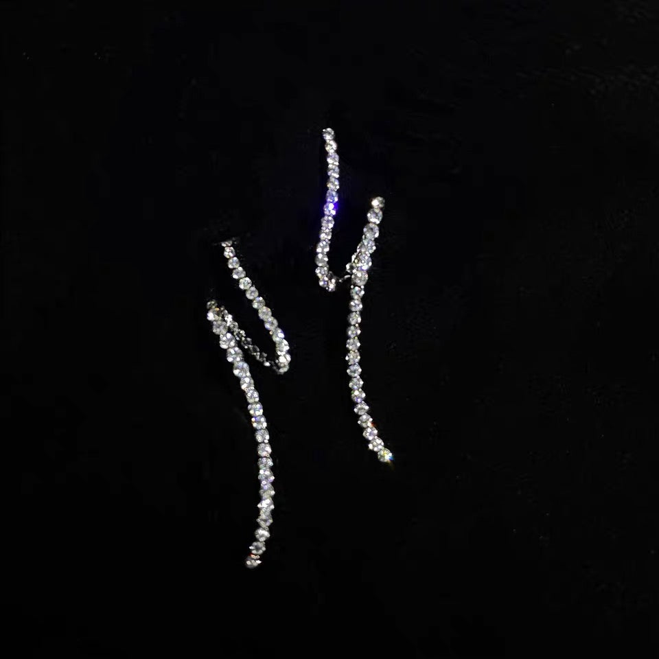 Silver Flash Crystal Earring