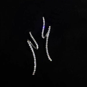 Silver Flash Crystal Earring