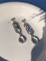 Hollow Crystal Drop Earrings