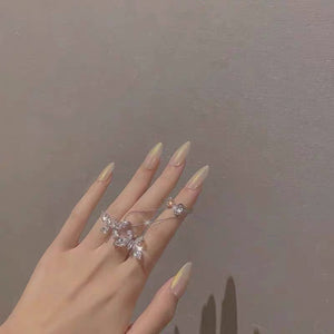 Silver Butterfly Ring Set