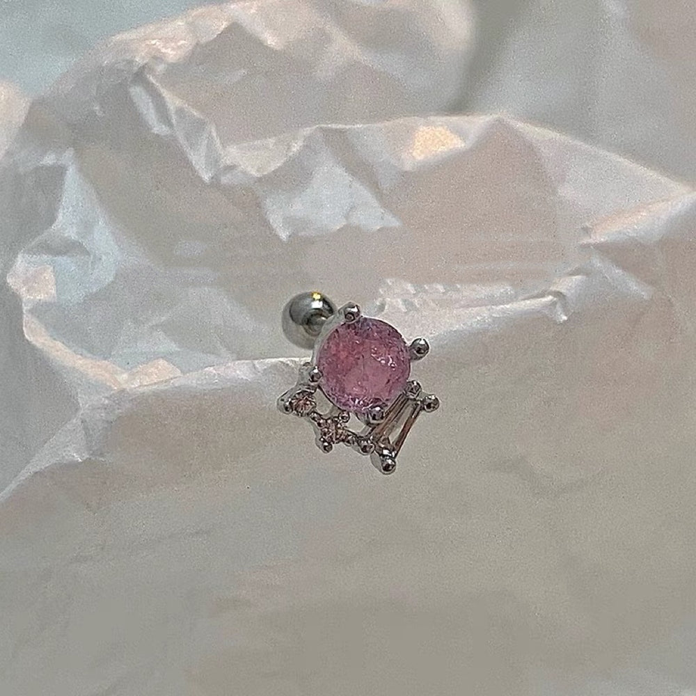 Rosa Sterling Silver Stud Earring (Single Earring)