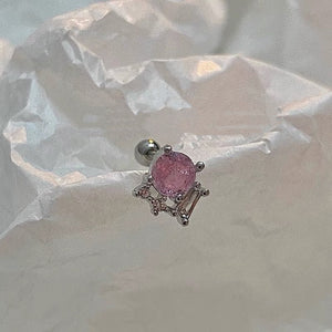 Rosa Sterling Silver Stud Earring (Single Earring)