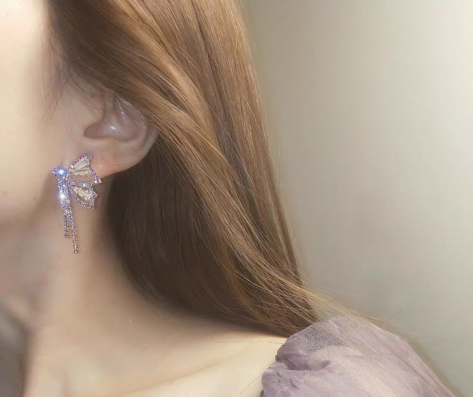 Lavender Bow Earring