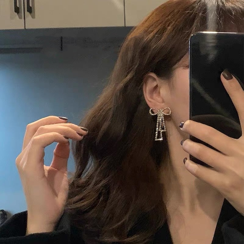 Silver Bow Earring