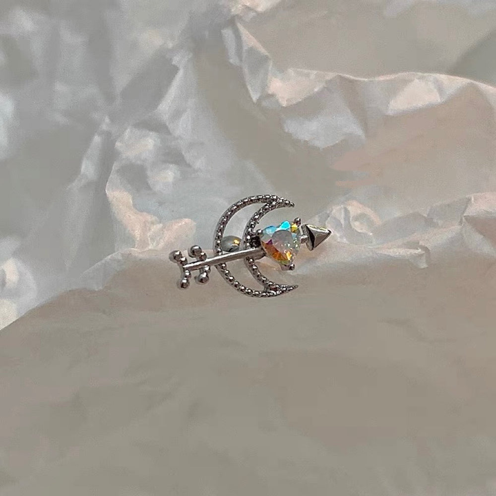 Rosa Sterling Silver Stud Earring (Single Earring)