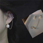 White Rose Asymmetrical Earring
