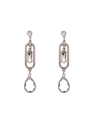 Hollow Crystal Drop Earrings