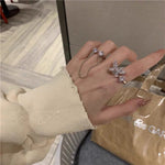 Silver Butterfly Ring Set