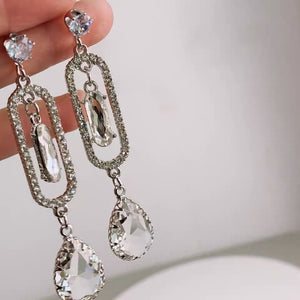 Hollow Crystal Drop Earrings