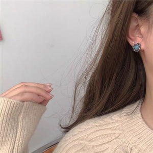 Blue Heart Stud Earrings | Heart Earrings | Cliff Studio