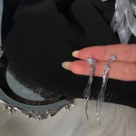 Silver Star Tassel Earring