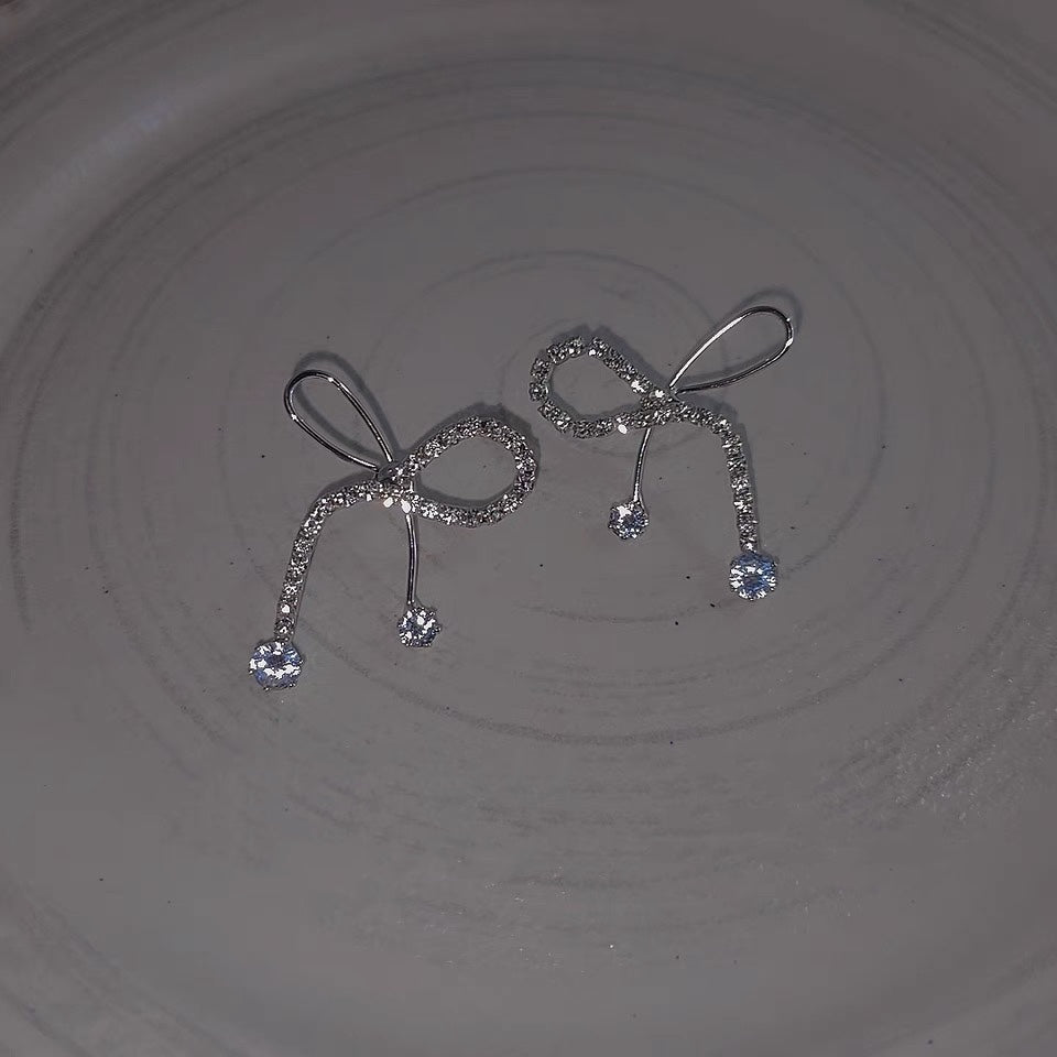 Silver Bow Earring