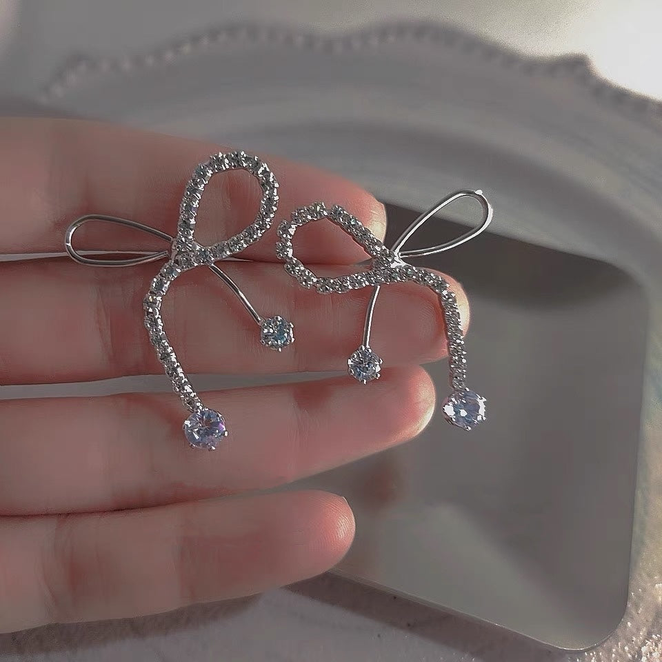 Silver Bow Earring