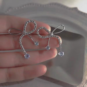 Silver Bow Earring